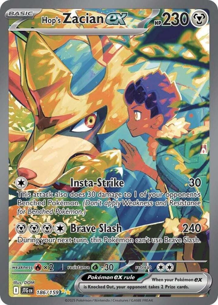 Hop's Zacian Ex 186/159 - Special Illustration Rare - Journey Together - Pokémon TCG