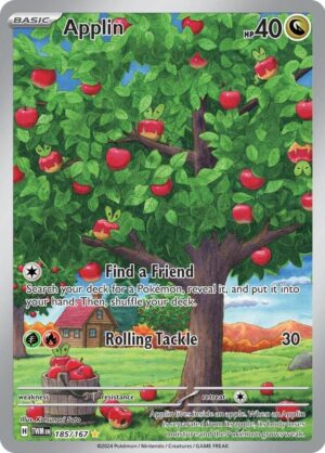 Applin 185/167 - Illustration Rare -Twilight Masquerade - Pokémon TCG