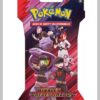 Sobre sellado de la expansión Pokémon JCC: Destined Rivals (Scarlet & Violet 10) en español, con ilustraciones destacadas de Garchomp y otros Pokémon sobre un diseño rojo y púrpura.