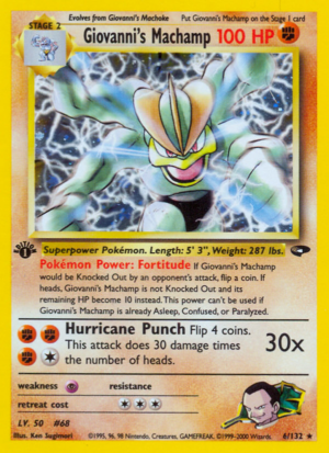 Giovanni's Machamp 1st Edition 6/132 – Holo Rare – Gym Challenge – Pokémon TCG