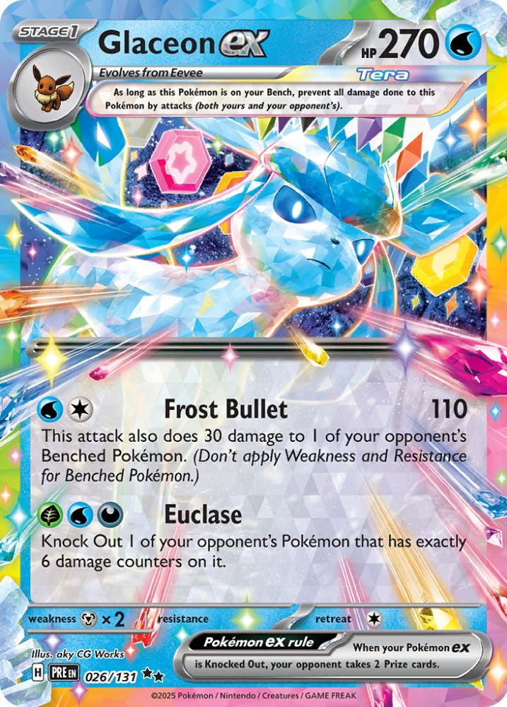 Glaceon ex 026/131 – Double Rare – Prismatic Evolutions – Pokémon TCG
