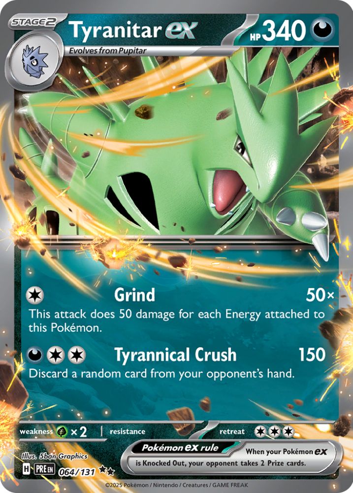 Tyranitar ex 064/131 – Double Rare – Prismatic Evolutions – Pokémon TCG