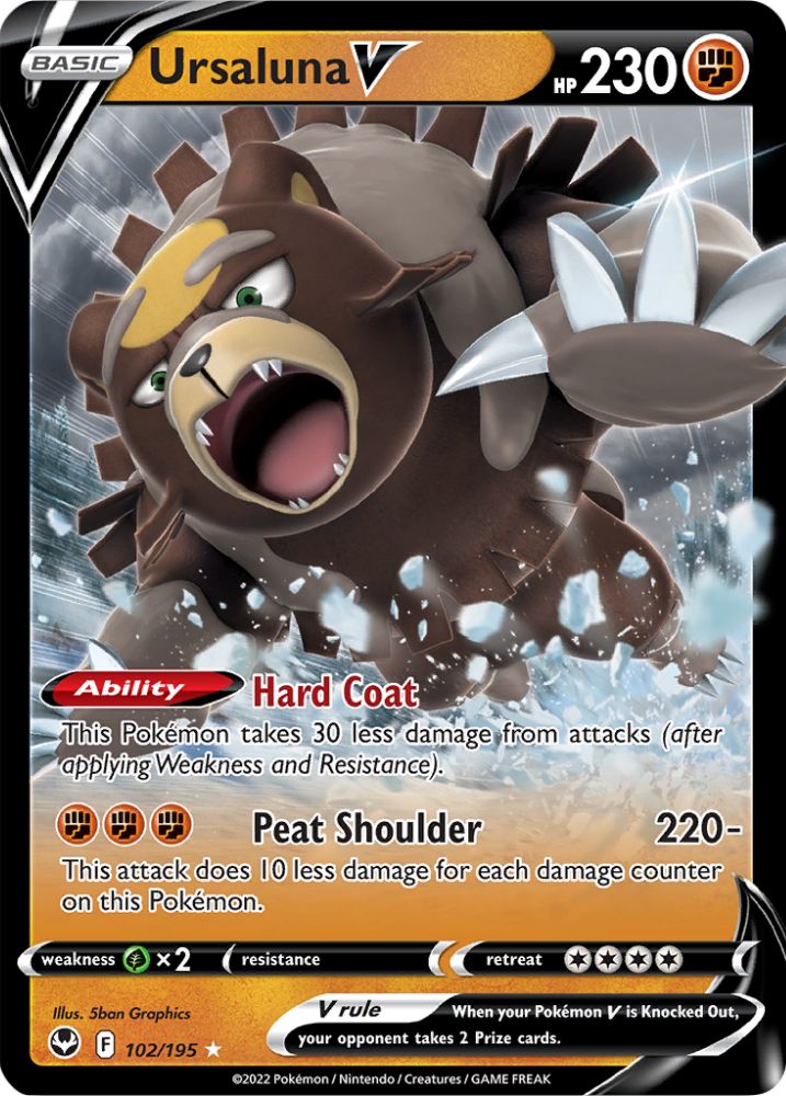 Ursaluna V 102/195 – Ultra Rare – Silver Tempest – Pokémon TCG