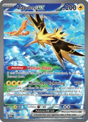 Zapdos ex 202/165 – Special Illustration Rare – Scarlet & Violet 151 – Pokémon TCG