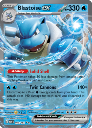Blastoise ex 009/165 – Double Rare – Scarlet & Violet 151 – Pokémon TCG
