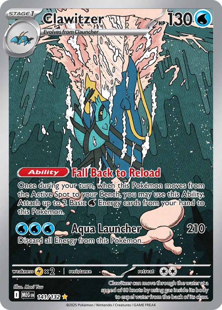 Clawitzer 141/132 – Illustration Rare – Mega Evolution – Pokémon TCG
