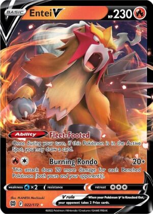 Entei V 022/172 - Ultra Rare - Brilliant Stars - Pokemon TCG