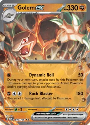 Golem ex 076/165 – Double Rare – Scarlet & Violet 151 – Pokémon TCG