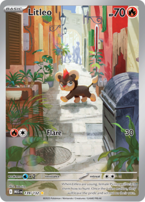 Litleo 139/132 – Illustration Rare – Mega Evolution – Pokemon TCG