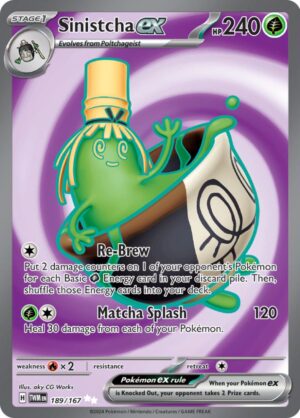 Sinistcha ex 189/167 – Ultra Rare – Twilight Masquerade – Pokémon TCG