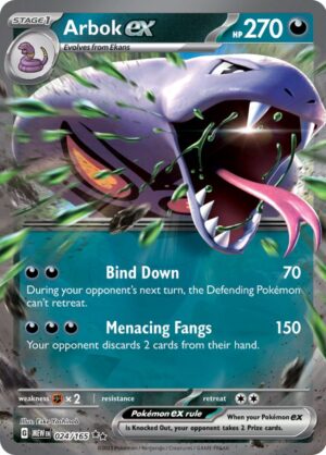 Arbok ex 024/165 – Double Rare – Scarlet & Violet 151 – Pokémon TCG