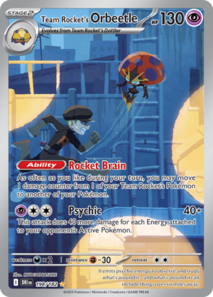 Team Rocket's Orbeetle 198/182 – Illustration Rare – Destined Rivals – Pokemon TCG