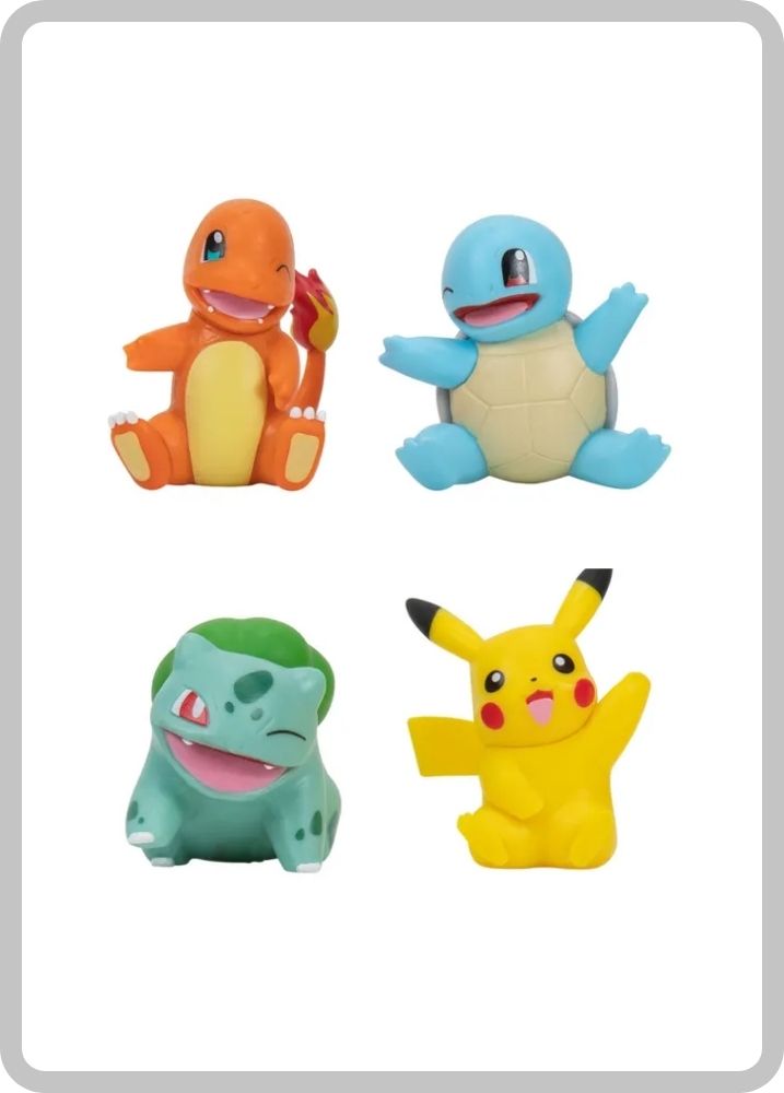 Figuras Pack X4 - Pikachu, Bulbasaur, Charmander Y Squirtle - Pokemon TCG - Imagen 2