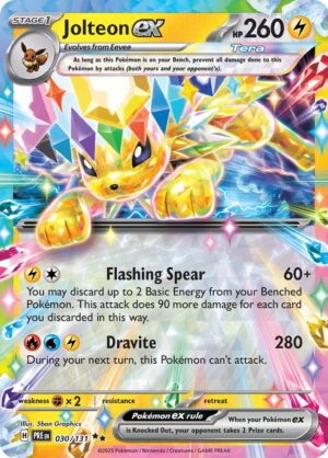 Jolteon ex 030/131 – Double Rare – Prismatic Evolutions – Pokémon TCG