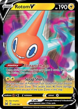 Rotom V 058/196 - Ultra Rare - Lost Origin - Pokemon TCG