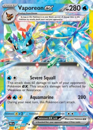 Vaporeon ex 023/131 – Double Rare – Prismatic Evolutions – Pokémon TCG