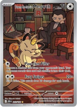 Team Rocket's Meowth 203/182 - Illustration Rare - Destined Rivals - Pokemon TCG